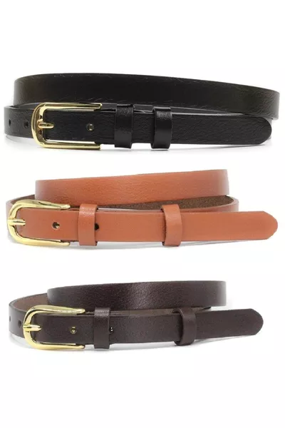 Cintura da donna in vera pelle a 3 pezzi Larghezza 2 cm