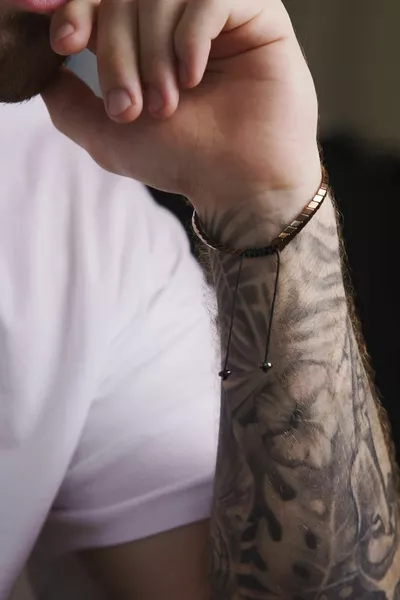 Bracciale in acciaio placcato in rame unisex