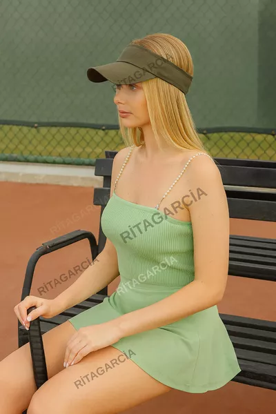 قبعة تنس كاكي unisex مع واقي للوجه وحماية من الأشعة فوق البنفسجية