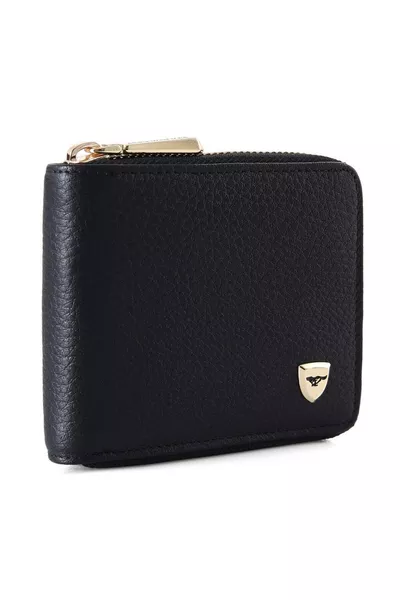 Victoria Italian Genuine Leather Gold Premium Handcrafted Zippered Women's Wallet - Women's Cardholder