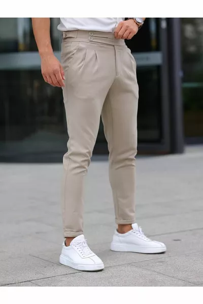 Pantaloni da uomo in tessuto con taglio italiano