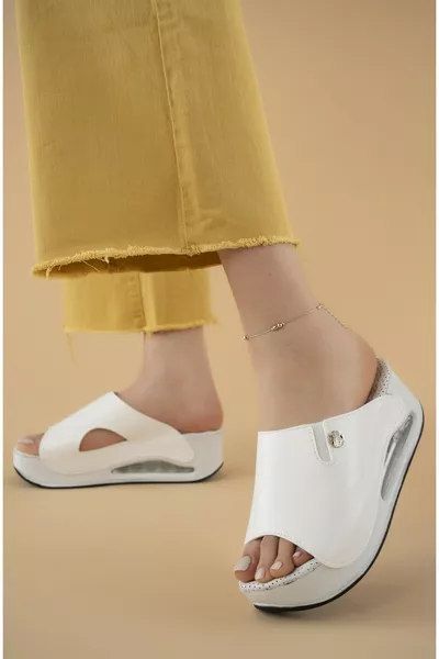 صندل طبي نسائي بقدمي مساج مريح جداً، تشريحية وأرثوبيدية، موصى به لعلاج نتوء الكعب