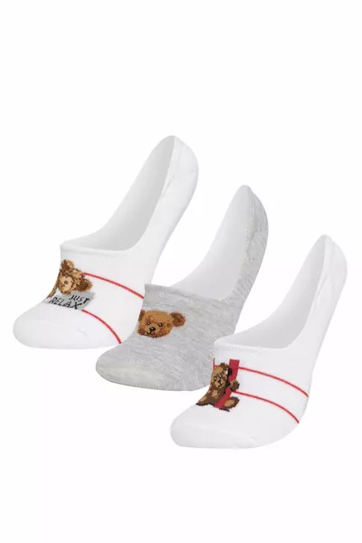 جوارب نسائية قطنية قصيرة بثلاث قطع AXNS