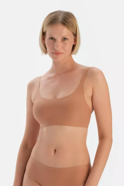 Кафяв бюстие без шевове и подплънки Kc