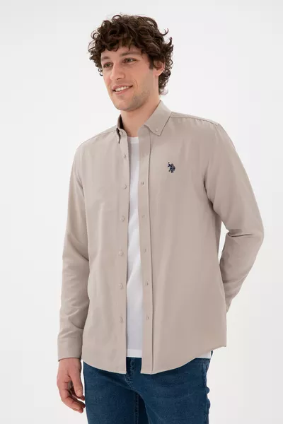 قميص رجالي بجيب طويل الأكمام أساسي 