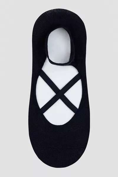 جوارب بيلاتس ويوغا من القطن بأرضية مضادة للانزلاق باللون الكحلي