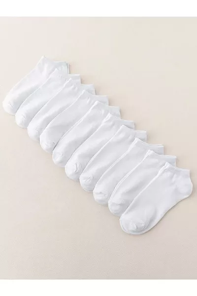 8 أزواج جوارب نسائية قصيرة بيضاء عادية لكاحل للأحذية الرياضية