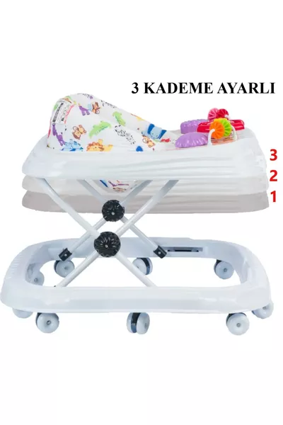 أدوات الأطفال مشاية طفل بصافرة وحواف مزخرفة رجل عنكبوت