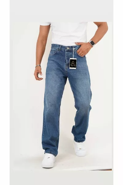 بنطال باغي أزرق داكن مغسول