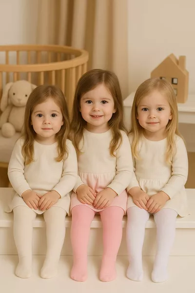 مجموعة من 3 جوارب قطنية سادة للبنات الرضع والأطفال