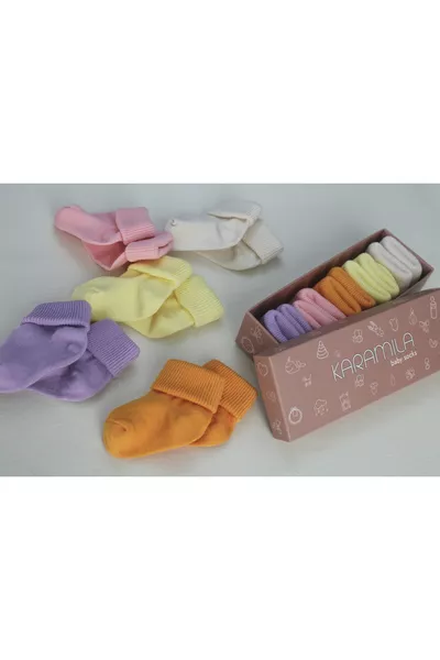 Lot de 5 Chaussettes pour Bébé en BAMBOU - Chaussettes Nouveau-né - Chaussettes Bébé