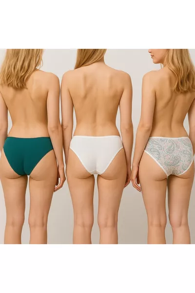 3-комплект Экономичный пакет Lilith  Хлопковые базовые трусы с принтом и узором