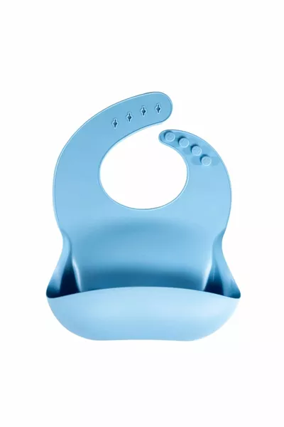 مريلة طعام لدمية سيليكون باللون الأزرق