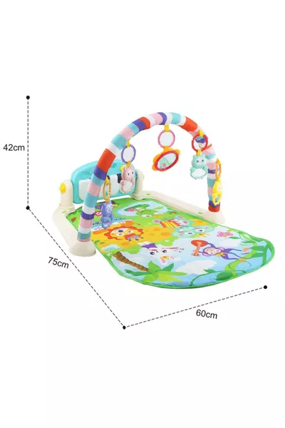 سجادة لعب البيانو للرضع ومركز الجمباز (مع مرآة وجرس)