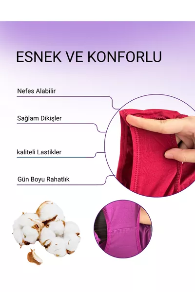 Slip bateau en coton pour femmes - Sous-vêtements colorés - Lot de 