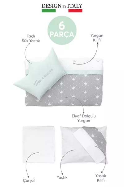Set da letto per bambini Life Letto 6 pezzi Park Yatak Mint