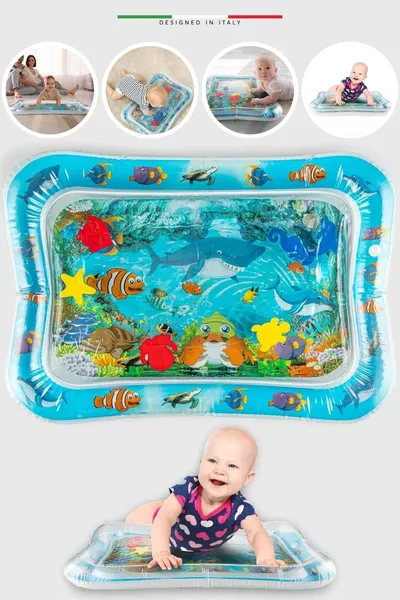 حصيرة مائية قابلة للنفخ للأنشطة والألعاب باللون الأزرق، حصيرة مائية