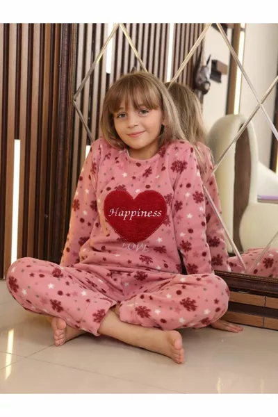 Happiness Children's Fleece Winter Pajama Set. Ages 