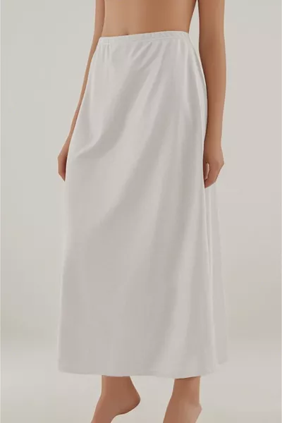 Plus Size Full-Length Petticoat Long Skirt Lining White Color