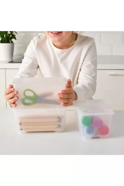 Children's Pencil and Crayon Box & Storage Container Ikea Glis 3-Piece Blue - Yellow