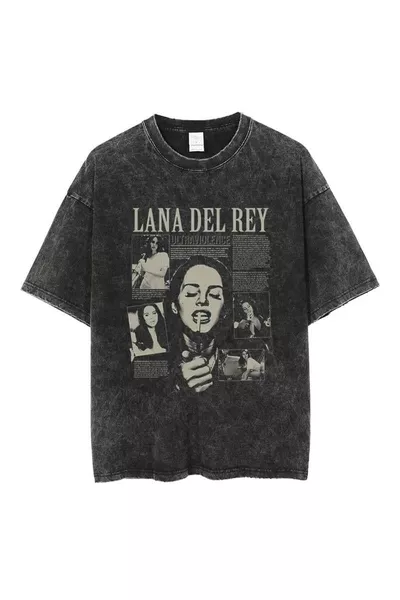 T-shirt vintage oversize unisex con stampa Lana Del Rey lavabile
