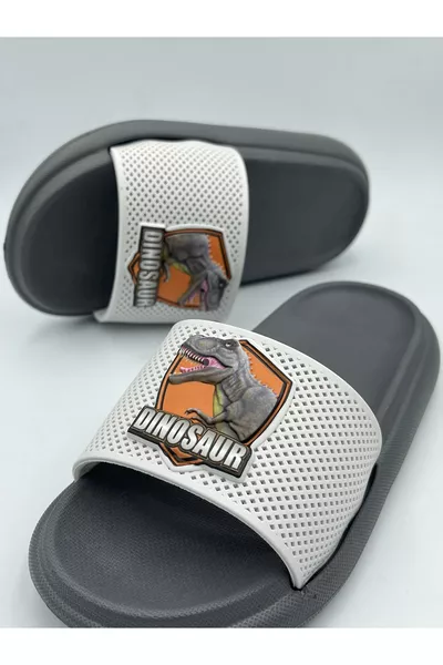 АНАТОМИЧЕСКИЕ ПОДОШВЫ, НЕ СКОЛЬЗЯЩИЕ, ДЛЯ БАССЕЙНА, МОРЯ, ДОМА, УЛИЦЫ, ДЕТСКИЕ ТАПОЧКИ (С ДИНОЗАВРОМ)