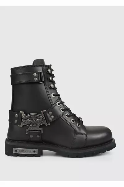 حذاء جلد رجالي أسود تشارلز 