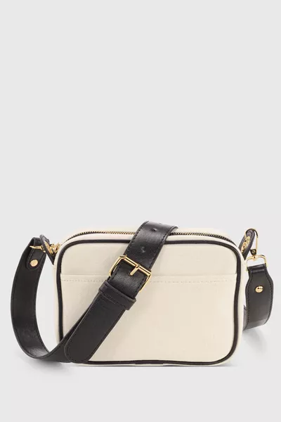 Borsa da donna in tela nera morbida 