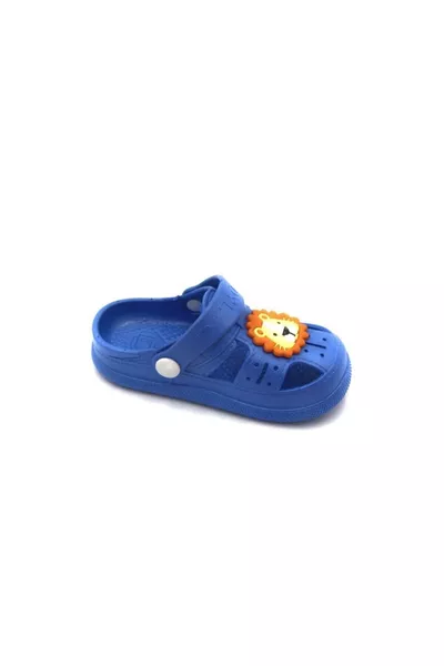 Sandales pour enfants à semelles antidérapantes et motif animalier - Bleu