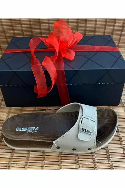 chaussons orthopédiques à semelle beige tendance