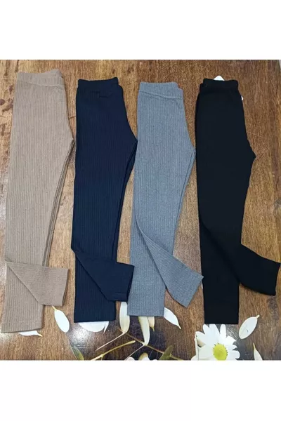 Комплект из 4 детских леггинсов с рифлёным шардоном