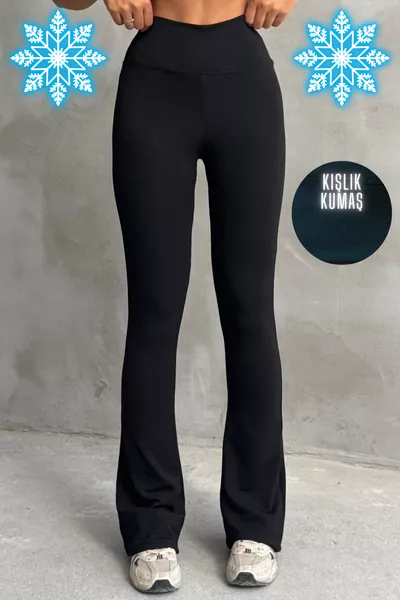 Women's Winter Fleece-Lined High-Waist Shaping Spanish Flare Leggings