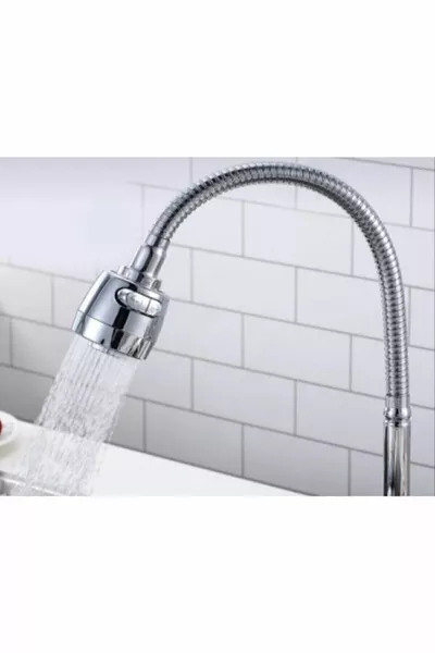 Гибкий кухонный смеситель Nanopro с белой вращающейся головкой, двухфункциональный, хром, гарантия 2 года