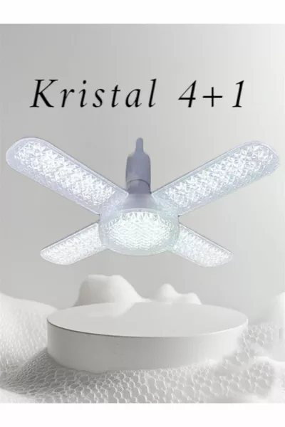 W  Crystal Foldable Fan Model LED Bulb 4+1 Blade LED Bulb  Lumens