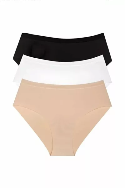Women's 3-Pack High-Waist Elastic Shaping Seamless Laser-Cut Bikini Briefs