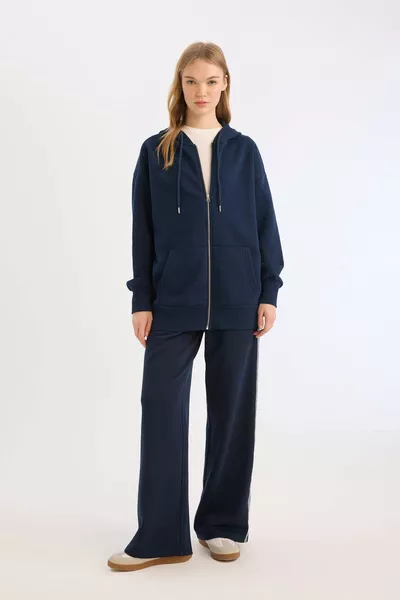 عودة المدرسة سترة أساسية بغطاء رأس كبير الحجم من قماش سميك wn