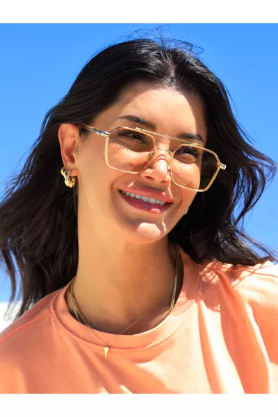 Rose Frame Pink Glass Women's Sunglasses c