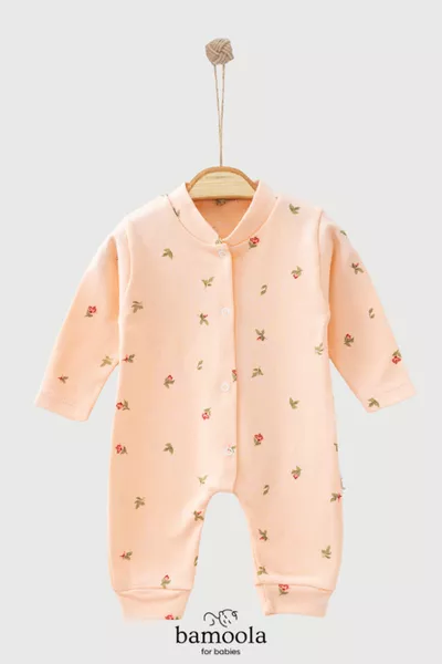 % Cotton Tulip Pattern 3-Piece Jumpsuit