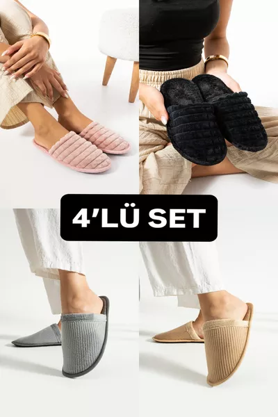 4er-Set Hausschuhe, Vorderseite geschlossen, Geschenk-Gastschuhe, Braut- und Mitgiftset