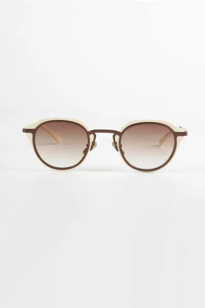 Sonic Oval Sunglasses - Cream Frame Brown Lens