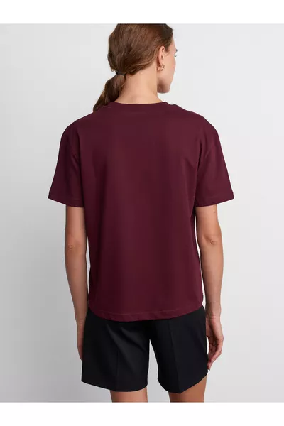 T-shirt col rond avec coutures décoratives 