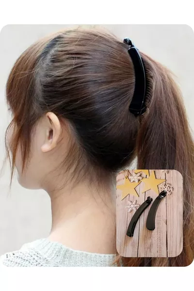 2 Barrettes de Banane Noire Taille Petite