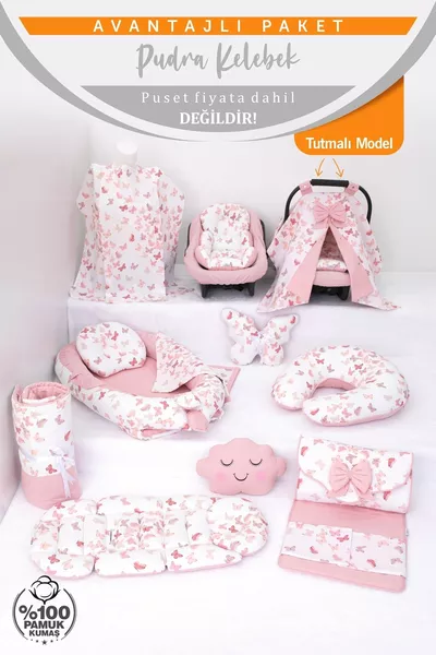 Babynest Kinderwagenbezug Unterlage Stillkissen mit Rückenstütze Tragewanne Kinderwagenkissen mit Griff