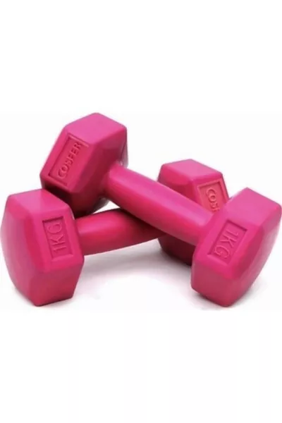 1-2 Kg 1 Kg X 2 Pieces Fuchsia Dumbbell Weight Exercise Pink Dumbbell Set Vinyl Single Size
