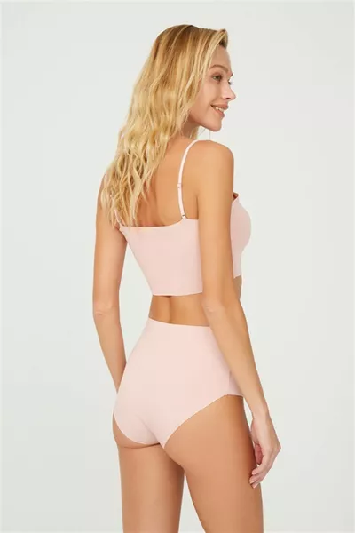 سروال بيكيني بقصة عالية وقص بالليزر أساسي، عبوة من 5 قطع