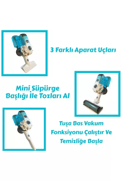 Battery-Powered Voice Model Pull Feature Upright Vacuum  cm - 3 in 1 Toy Vacuum