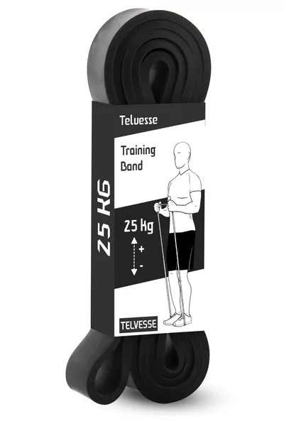  KG Direnç Bandı Kas Geliştirme Lastiği Fitness Pilates Cross Training Bant Siyah - Sert