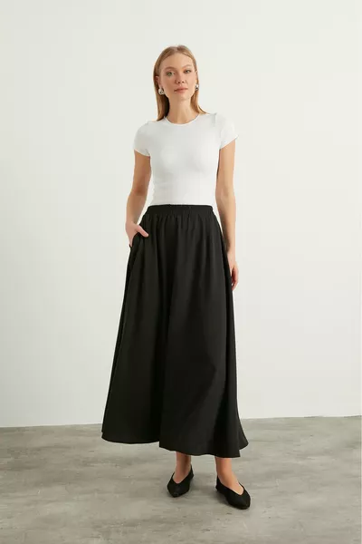Black Flared Skirt