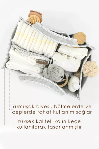 Veelzijdige Dikke Vilt Mama Baby Verzorgingstas, Kastorganizer, Scotch Serie