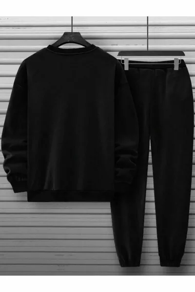 Herren Schwarzes Balance Sommer Oversize Trainingsanzug Set